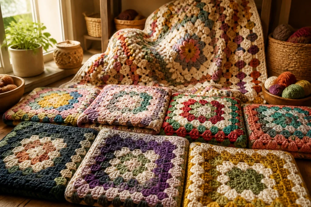 9 Vintage Granny Square Patterns