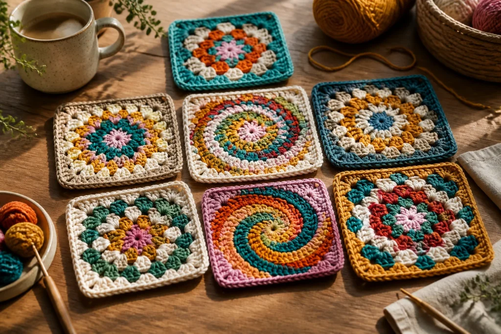 10 Fast Granny Squares for Weekend Projects