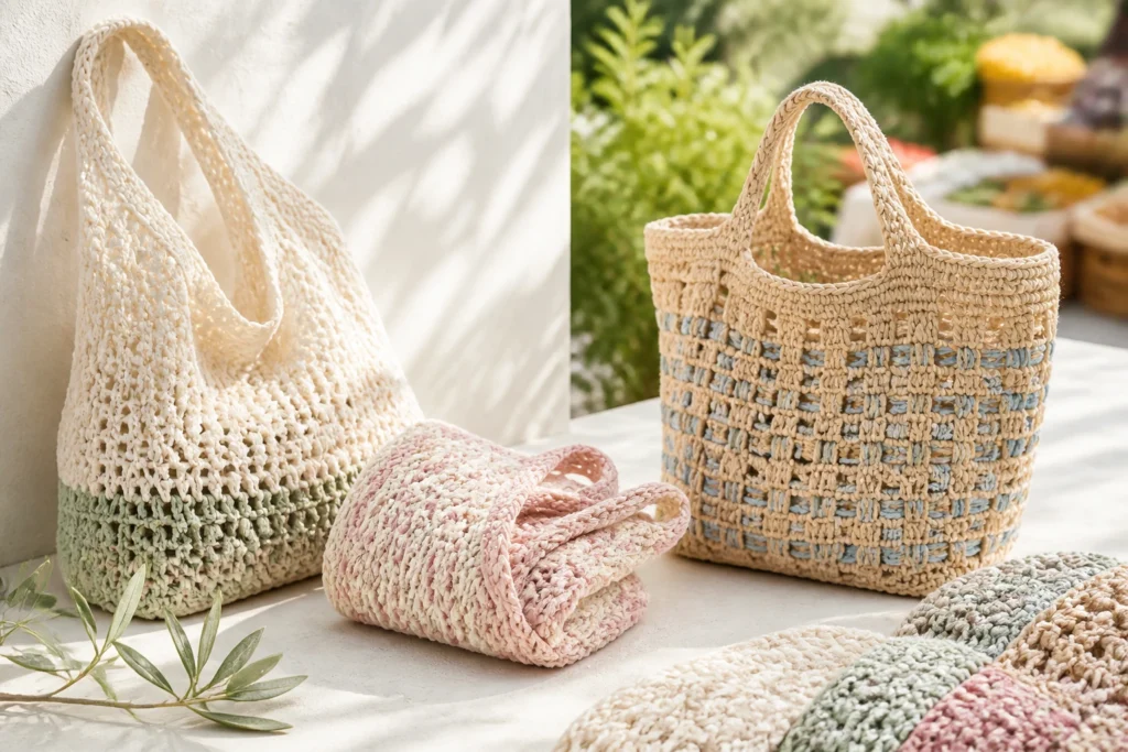 10 Lightweight Crochet Market Bags