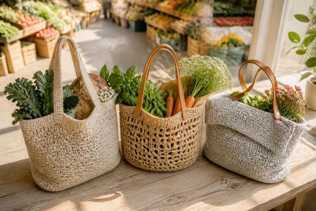 9 Reusable Crochet Grocery Bag Patterns