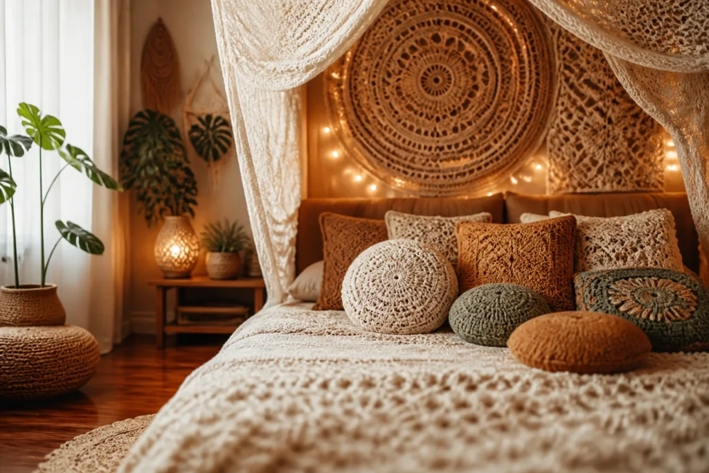 9 Boho Crochet Bedroom Ideas