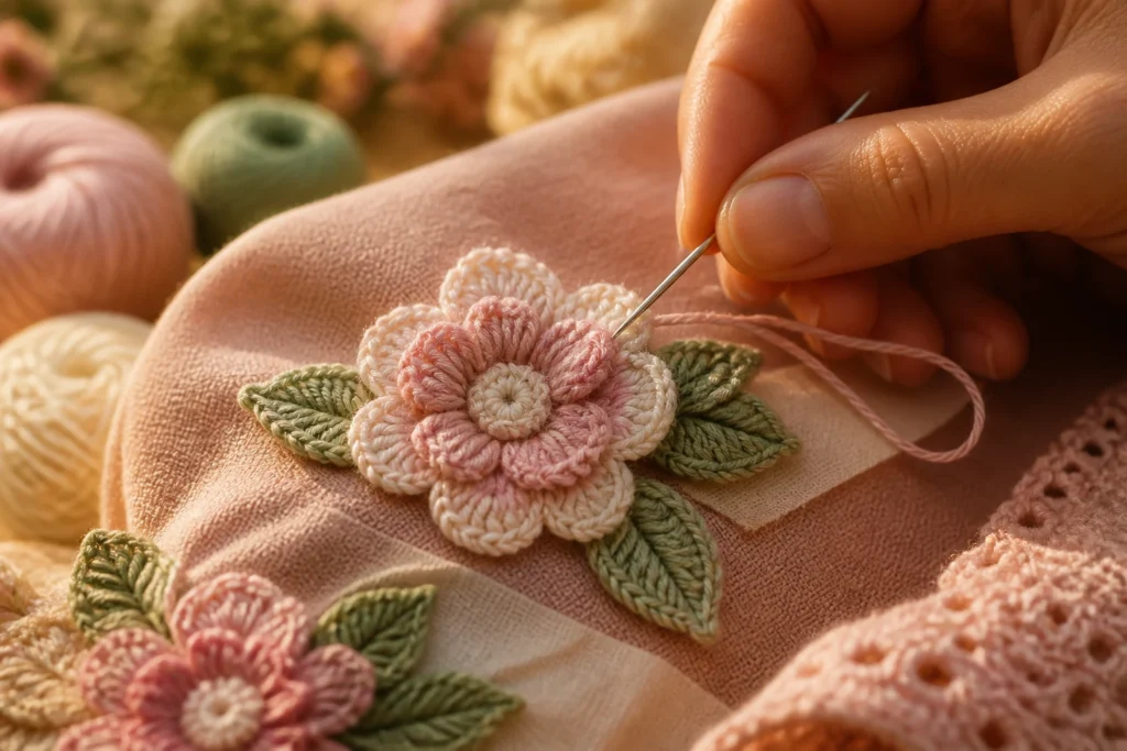 How to Attach Crochet Flower Appliques