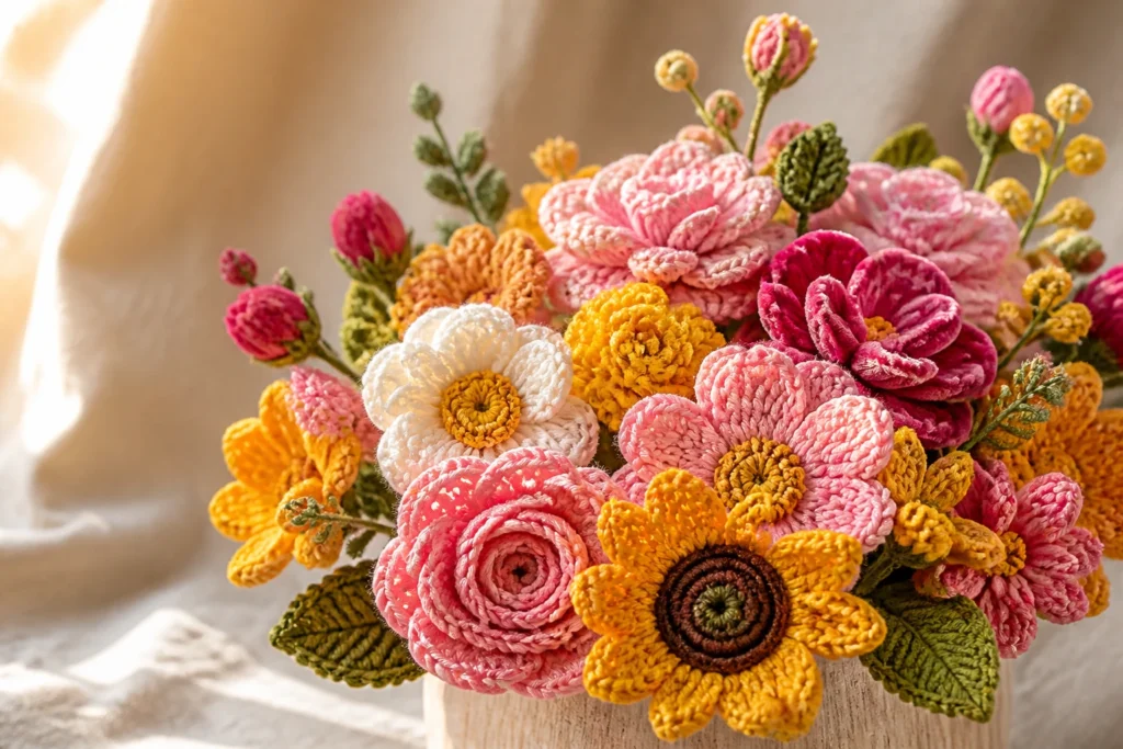 How to Arrange a Crochet Flower Bouquet