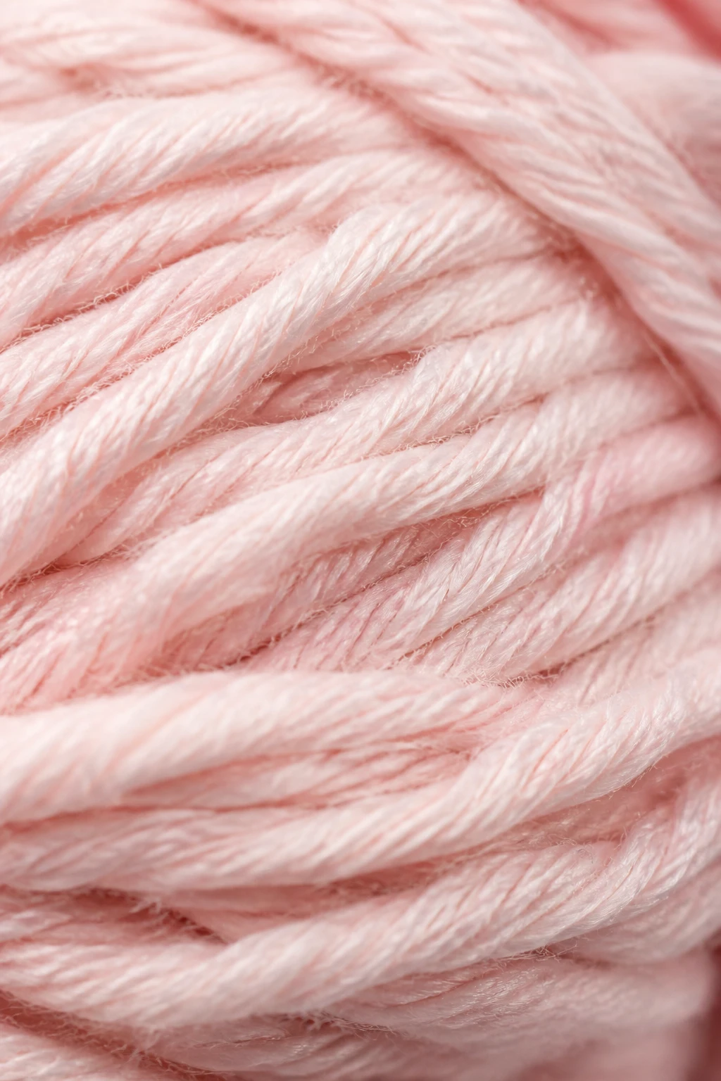 Macro shot of yarn fibers in soft blush color closeup