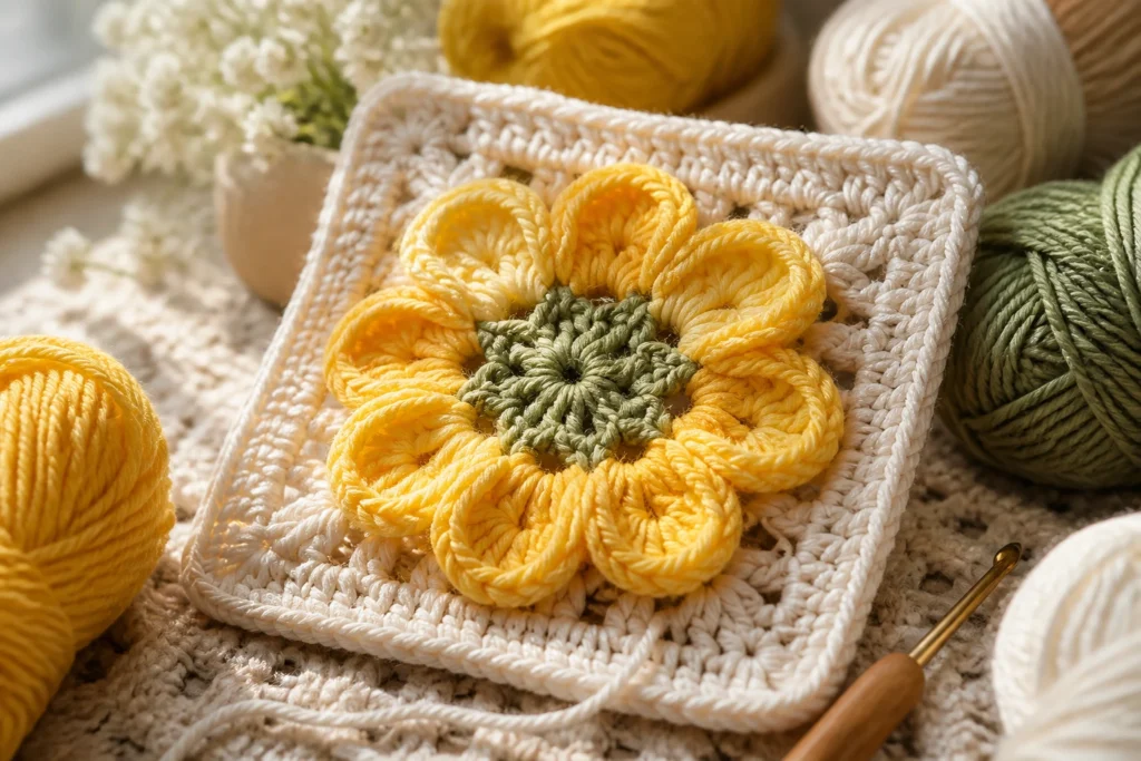 How to Crochet a Flower Granny Square