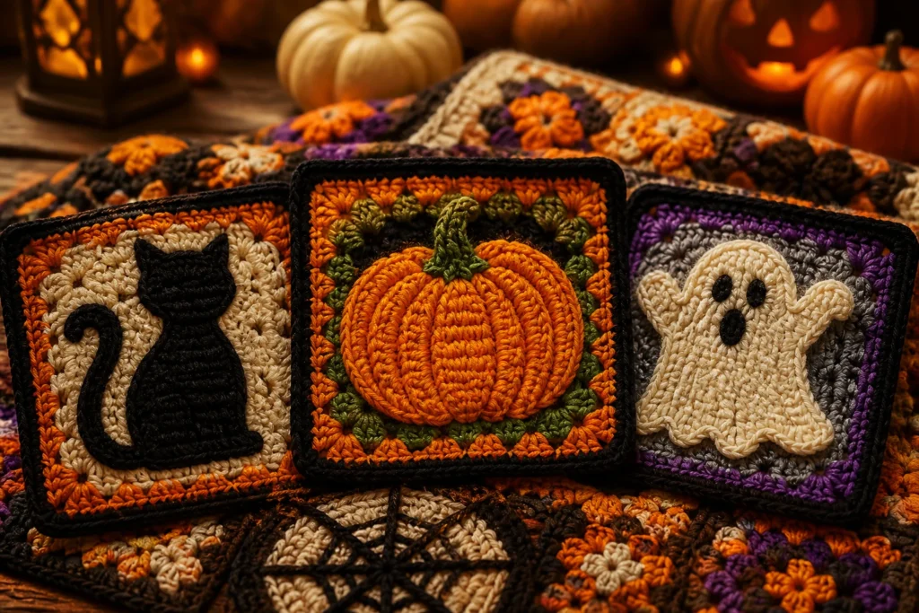 10 Halloween Granny Square Patterns