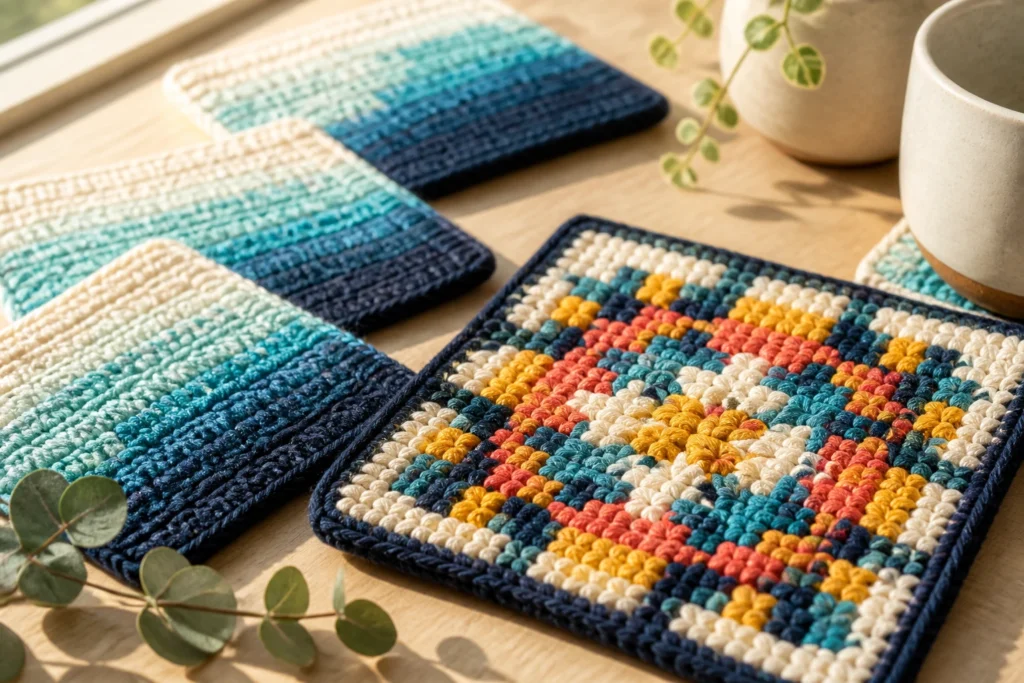 10 Mosaic Crochet Coaster Patterns