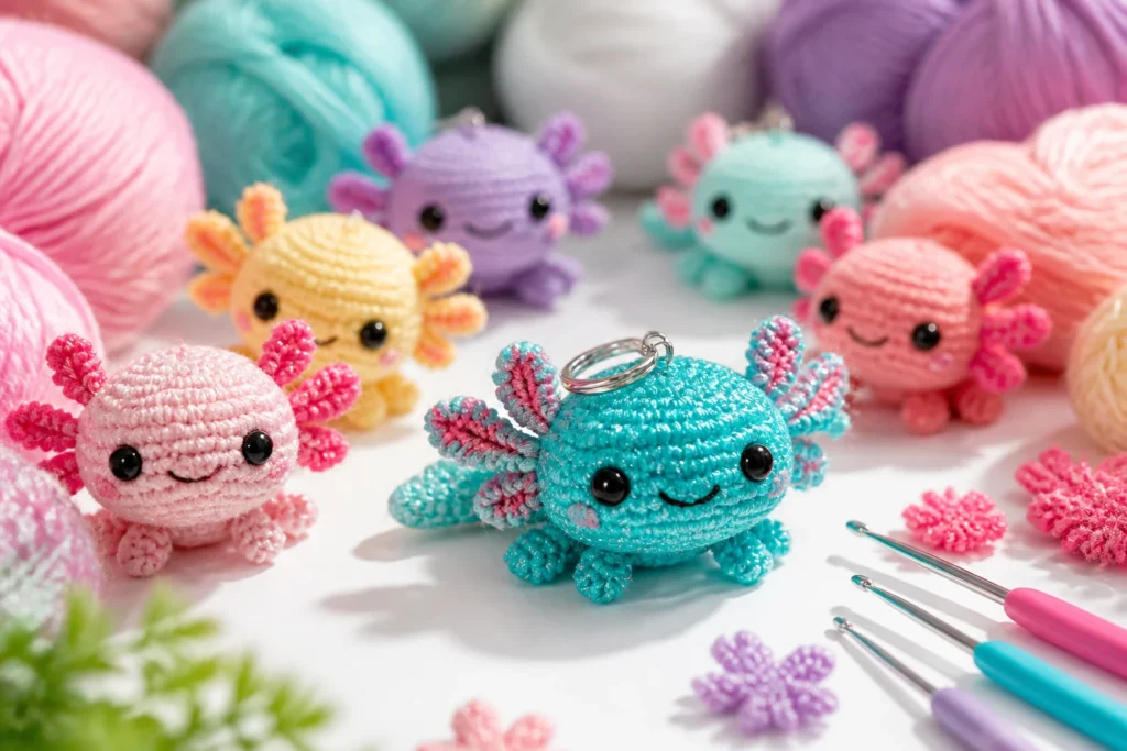10 Mini Axolotl Crochet Ideas
