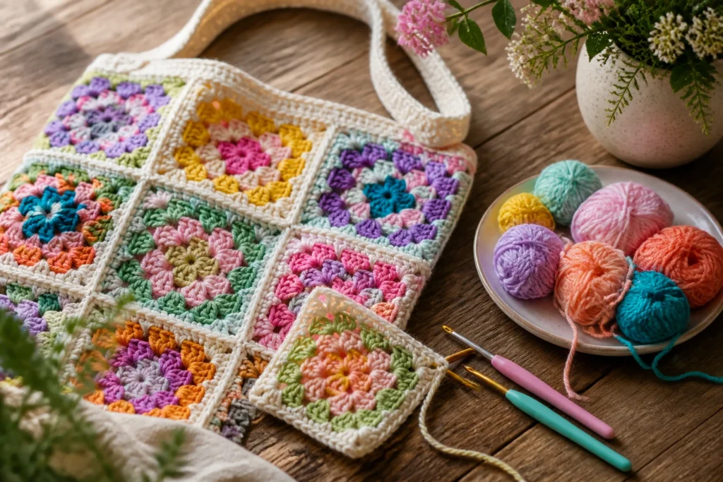 How to Join Granny Squares for Bags