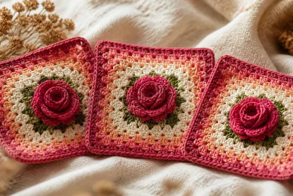 9 Rose Granny Square Patterns
